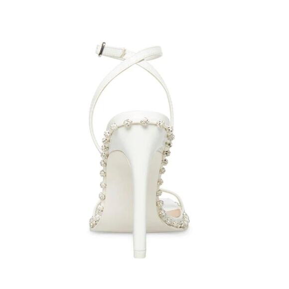 Steven Madden Zelle White Rhinestone Heels Size 8.5 - Picture 4 of 13